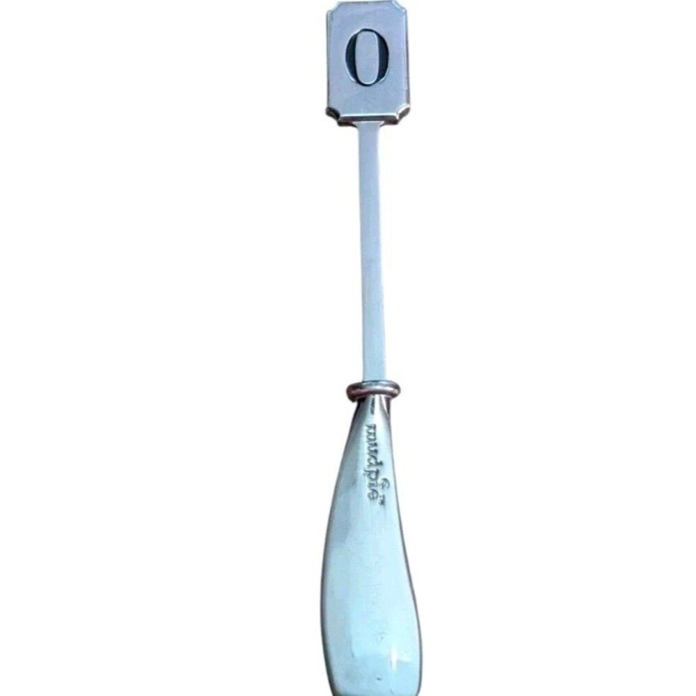 Mudpie Metal Cheese, Appitizer Spreader. Initial O.